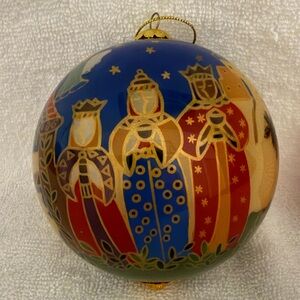 Pier 1 Imports Christmas Glass Ornament 3 Wise Men-Nativity 2010 With Box